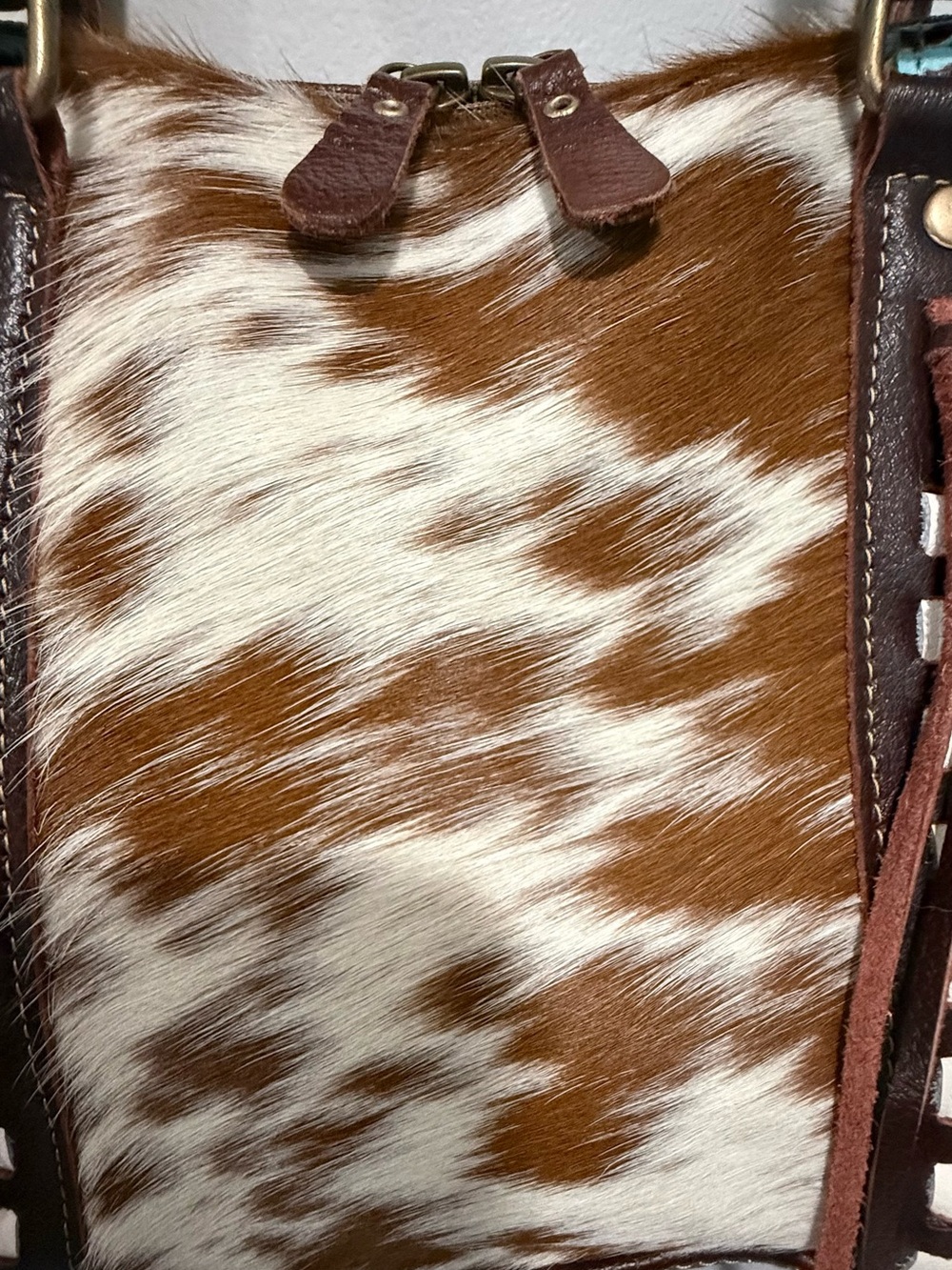 NWOT Myra Cowhide Tooled Leather Fringe Satchel CC - Picture 7 of 16